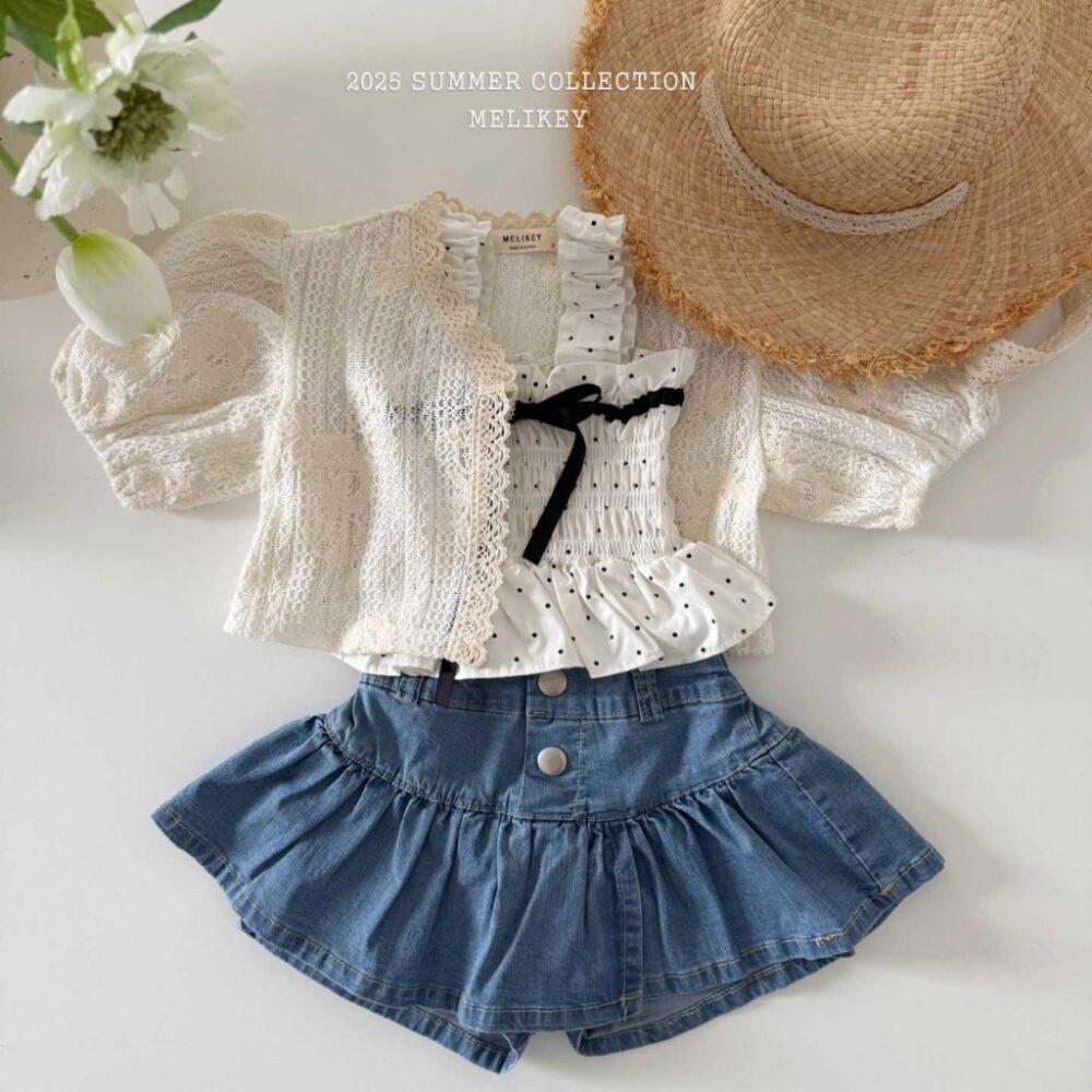 ◍◍summer(80-140)⇡蕾絲緹花罩衫