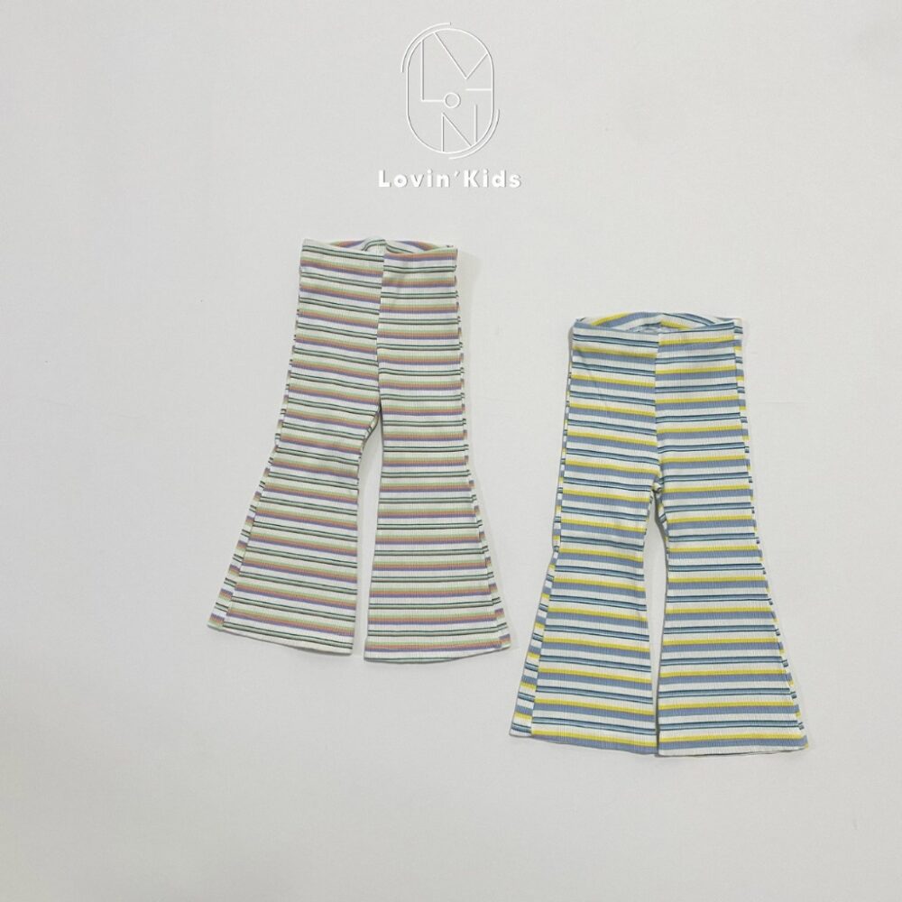◍◍summer(XXS-XL)⇡彩色條紋小喇叭褲(2色)